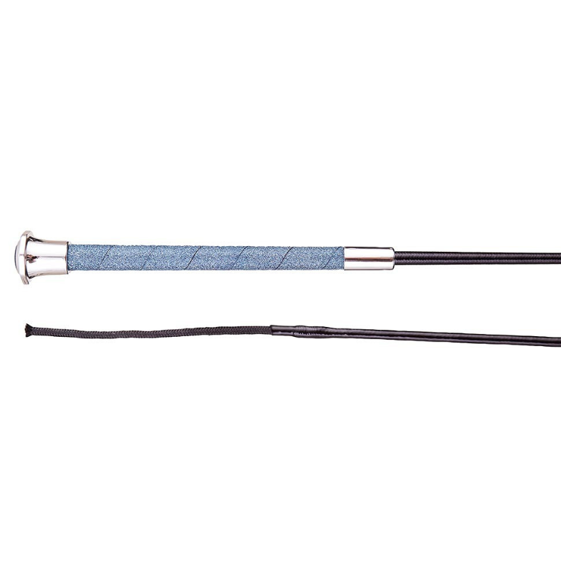 Cravache D'équitation En Cuir Noir Avec Poignée Pompon - Cuir PU Souple, Durable, Pour Entraînement Cravache Durable Légère