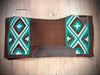 Tapis laine Blanket CANTACK-1922- Turquoise/brun