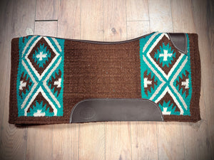 Tapis laine Blanket CANTACK-1922- Turquoise/brun