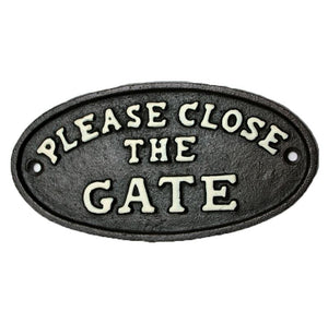 Enseigne en fonte "Close the Gate" #14155
