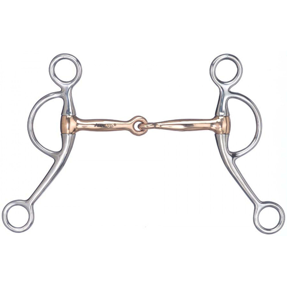 Mors De Cheval Snaffle - Bouche Cuivrée Et Joue Pleine - Acier Inoxydable