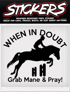 Autocollant en vinyle STICKERS - "Grab Mane & Pray"